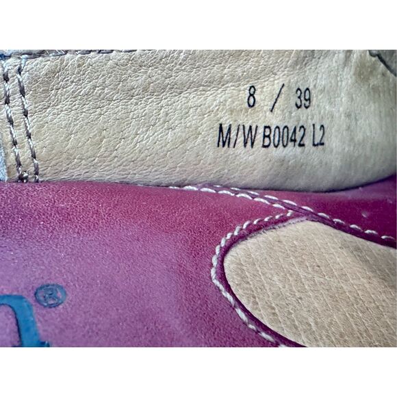 BORN Red Leather Slip On Mules Size 8 - Picture 8 of 10